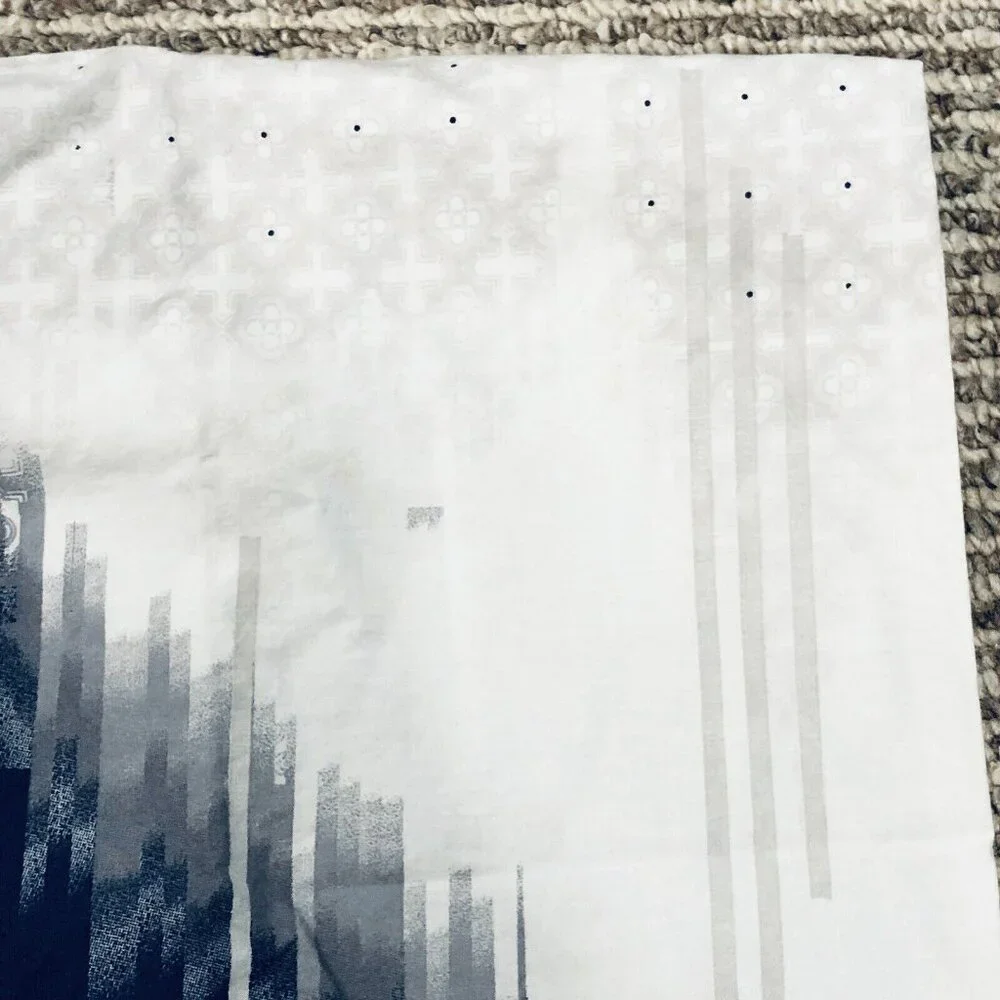 West Elm Set of 2 Navy Blue White Square Pillowcase 26” x 26” Pillow cover Dye
